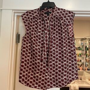 Jcrew Burgundy Patterned Women's Top